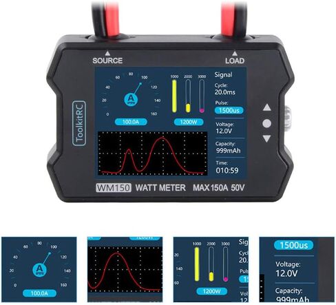 ToolkitRC WM150 عداد الطاقة والواط المتقدم - 1.2 in Kuwait