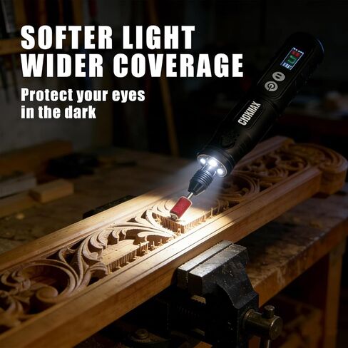 Cordless Rotary Tool, 6-Speed Working Sreen Display Grinder Kit with Universal Collet and Front LED Light, 68 Accessories Art Craft Tool for Engraving, Sanding, Polishing, Drilling, Grinding in Saudi Arabia