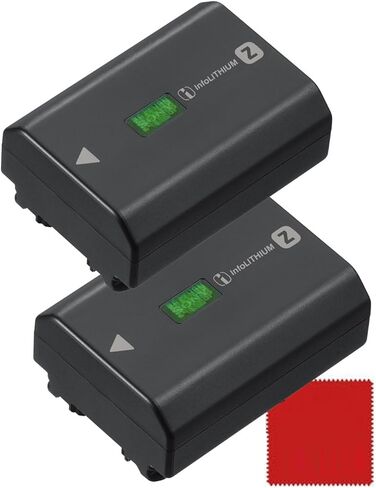 حزمة بطارية سوني NP-FZ100 (2280 مللي أمبير) مع قطعة قماش من الألياف الدقيقة لـ A1 II، A7 IV، V، A7R V، A7S III، ZV-E10 II، A6700، FX30، FX3A، FX2 والمزيد (عبوة بالجملة) in Kuwait
