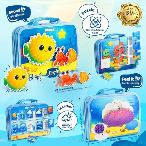Busy Board Montessori Toys for Toddlers 1-3 Busy Book Sensory Toys for Girls Boys,Airplane Travel Activity Book Toy for 1 2 3 Year Old Birthday Gift,Fine Educational Preschool Learning Toy in Kuwait