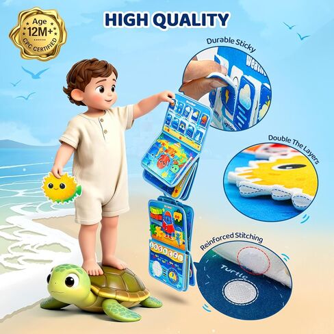 Busy Board Montessori Toys for Toddlers 1-3 Busy Book Sensory Toys for Girls Boys,Airplane Travel Activity Book Toy for 1 2 3 Year Old Birthday Gift,Fine Educational Preschool Learning Toy in Kuwait