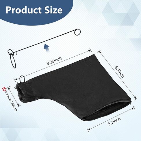 Miter Saw Dust Bag for 255, Universal 2 Pack Dust Collection Bags with Zipper and Wired Adjustable Stand for Tank Belt Sander, Edge Planer, Diagonal Saw-Black in Saudi Arabia