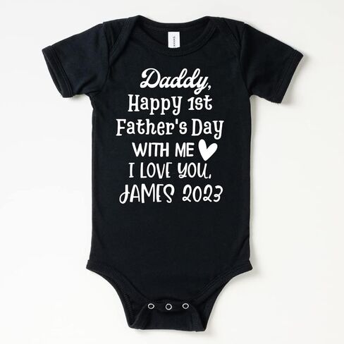 Daddys First Fathers Day Onesie With Me, My First Fathers Day Baby Boy Outfit, Personalized First Fathers Day Gifts From Baby Girl, Daughter, Son, Wife, Happy 1st Fathers Day Baby Outfit. in Kuwait
