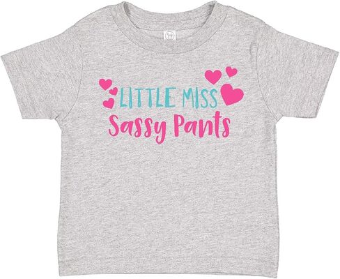 تي شيرت Inktastic Little Miss Sassy، Sassy، Sassy Girl، Hearts للأطفال الصغار in Kuwait