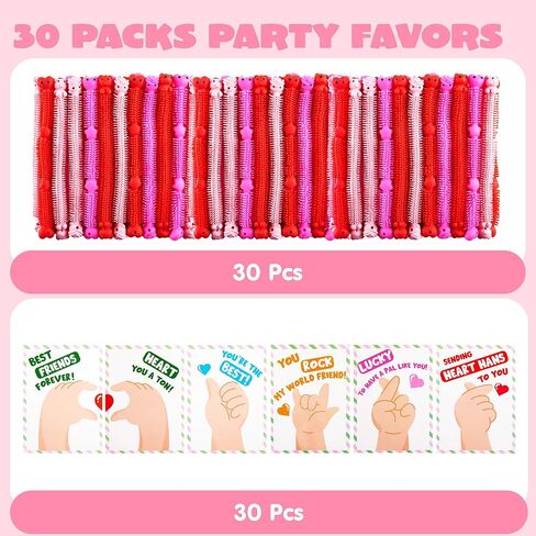 Joyin 30 Pack بطاقات هدايا عيد الحب مع مجموعة ألعاب سلسلة متعددة الألوان ، ألعاب Noodle Unicorn ، ألعاب تململ الإجهاد للأطفال Favors ، تبادل هدايا الفصل الدراسي ، جائزة اللعبة in Saudi Arabia