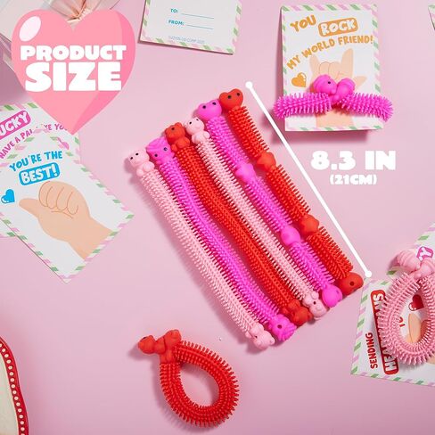 Joyin 30 Pack بطاقات هدايا عيد الحب مع مجموعة ألعاب سلسلة متعددة الألوان ، ألعاب Noodle Unicorn ، ألعاب تململ الإجهاد للأطفال Favors ، تبادل هدايا الفصل الدراسي ، جائزة اللعبة in Saudi Arabia