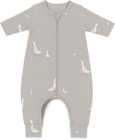GUNAMUNA Long-Sleeve Footie Sleep Sack for Babies, Diaper Zipper, Convertible Foot Cuffs, Anti-Slip Grips, 0.5 TOG in Kuwait