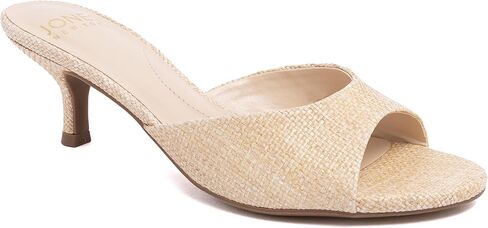Jones New York Women's Woven Raffia Kitten Heel Slide Sandal Open Toe Low Heel Dress Mule Slip-On Casual Summer Shoes in Saudi Arabia