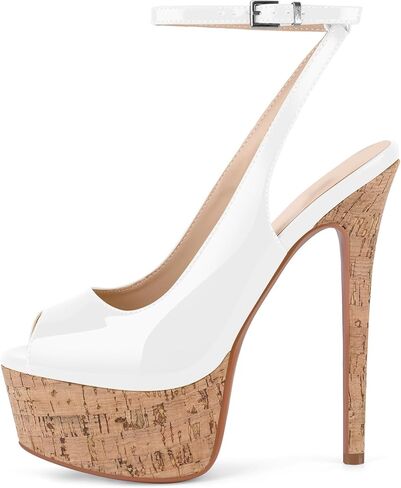 LISHAN Women's Platform 5.9in Super High Heels Pumps Slip On Pointed Toe Sandals in Saudi Arabia