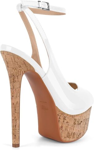LISHAN Women's Platform 5.9in Super High Heels Pumps Slip On Pointed Toe Sandals in Saudi Arabia