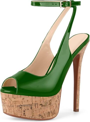 LISHAN Women's Platform 5.9in Super High Heels Pumps Slip On Pointed Toe Sandals in Saudi Arabia