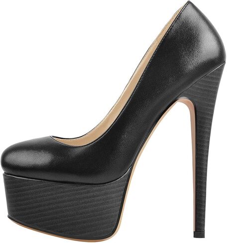 LISHAN Women's Platform 5.9in Super High Heels Pumps Slip On Pointed Toe Sandals in Saudi Arabia