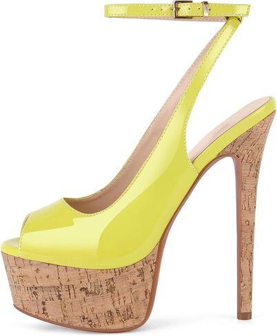 LISHAN Women's Platform 5.9in Super High Heels Pumps Slip On Pointed Toe Sandals in Saudi Arabia