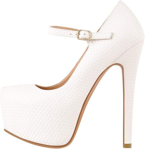 LISHAN Women's Platform 5.9in Super High Heels Pumps Slip On Pointed Toe Sandals in Saudi Arabia