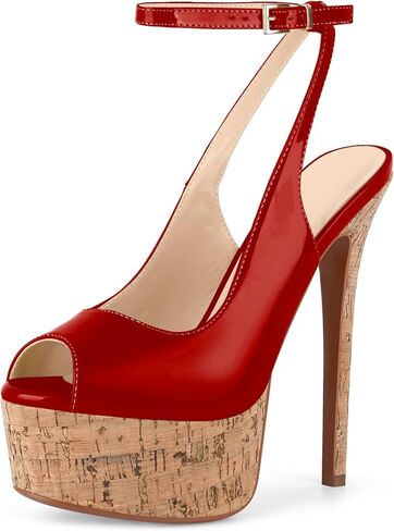 LISHAN Women's Platform 5.9in Super High Heels Pumps Slip On Pointed Toe Sandals in Saudi Arabia