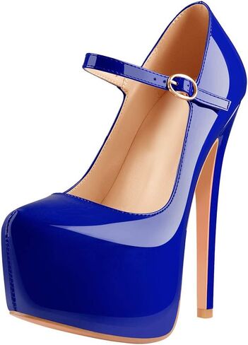 LISHAN Women's Platform 5.9in Super High Heels Pumps Slip On Pointed Toe Sandals in Saudi Arabia