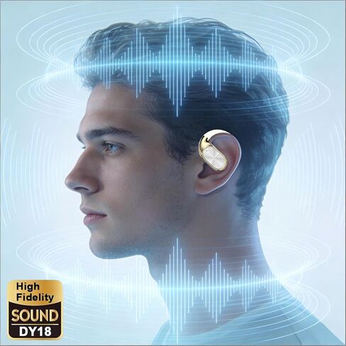 Open Ear EarBuds - Headphones Bluetooth with Dual-Fold Design,60H Playtime Bluetooth 6.0 Wireless Earbuds，High-Fidelity Sound,IPX5 Waterproof & Sweatproof for Sports/Fitness/Travel/Workouts (Black) in Kuwait