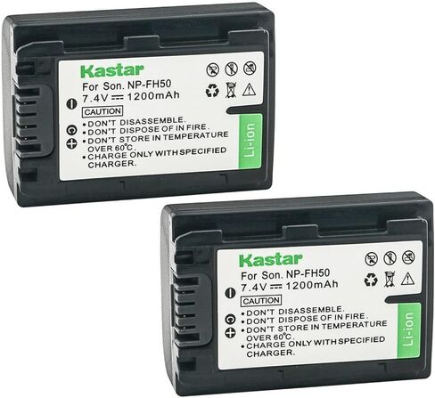 بطارية Kastar NP-FH50 قطعة واحدة 7.4 فولت 1200 مللي أمبير في الساعة بديلة لسوني DCR-HC35، DCR-HC36، DCR-HC37، DCR-HC38، DCR-HC39، DCR-HC40، DCR-HC41، DCR-HC42، DCR-HC44، DCR-HC45، DCR-HC46، DCR-HC47 in Kuwait
