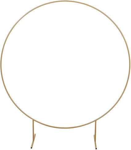 Efavormart 6.5ft Gold Metal Circle Backdrop Stand, Large Round Balloon and Flower Arch Frame with Stable Base for Wedding Ceremonies and Grand Events in Saudi Arabia