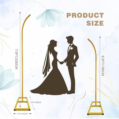 Metal Balloon Arch Stand Backdrop Stand Set of 2 Wedding Arch Stand Flower Arch Floral Arch for Ceremony Wedding Birthday Anniversary Bridal Baby Shower Floral Stand in Kuwait