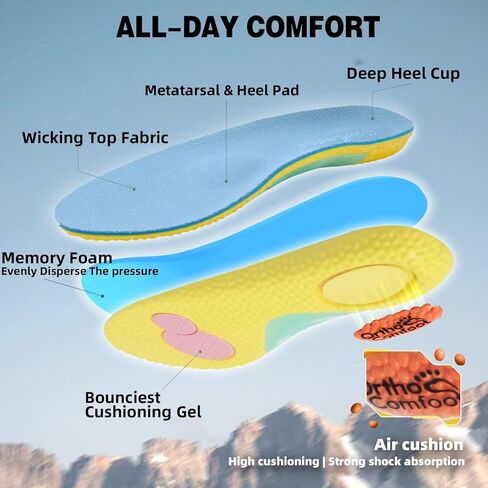 Women's Orthopedic Trail Running Shoes: Comfortable Arch Support Plantar Fasciitis Orthotic Athletic Fashion Sneakers, Flat Feet Casual Walking Hiking Tennis Shoes for Foot Heel and Pain Relief in Saudi Arabia