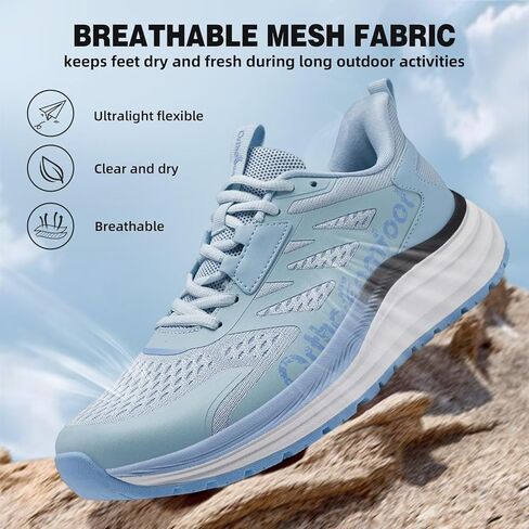 Women's Orthopedic Trail Running Shoes: Comfortable Arch Support Plantar Fasciitis Orthotic Athletic Fashion Sneakers, Flat Feet Casual Walking Hiking Tennis Shoes for Foot Heel and Pain Relief in Saudi Arabia