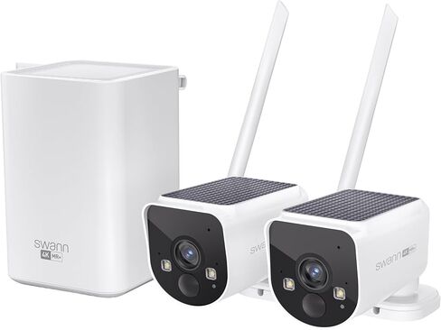 Swann MaxRanger Mini Kit 4K Wireless NVR Security Add-On Camera، كاميرا 4K لوحة شمسية مشحونة إلى الأبد، كاميرات Wi-Fi في الهواء الطلق، رؤية ليلية ملونة، اكتشاف حقيقي، بدون رسوم شهرية، تخزين محلي، MRMINICAM in Kuwait