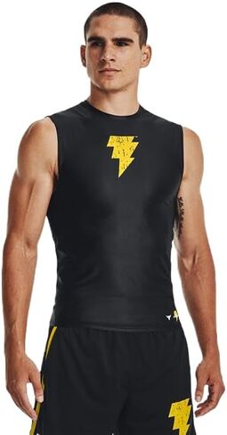 تيشيرت رجالي من Under Armour من HeatGear Project Rock Iso-Chill مضغوط بدون أكمام باللون الأسود in Kuwait