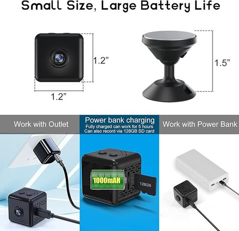 كاميرا أمان X6D Mini 4K WiFi - كاميرا لاسلكية داخلية/خارجية بزاوية واسعة، رؤية ليلية، كشف الحركة، مراقبة الحيوانات الأليفة والمنزل in Kuwait
