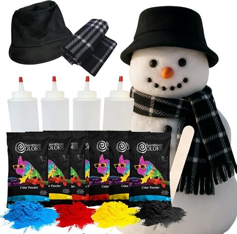 CHARMELEON COLORS SNIW PANING KIT - 10 حزمة - 5 ألوان نابضة بالحياة - 5 زجاجات بخ - طقم حرفية فنية لزخارف الثلج - طلاء مسحوق اللون - غير سامة وقابلة للتحلل in Saudi Arabia