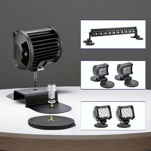 2PCS قاعدة مغناطيسية LED ضوء بار تصاعد بين قوسين عالمي صالح قوي مصاصة حامل ضوء العمل يتصاعد لأضواء العمل مصابيح مساعدة على السقف أو غطاء محرك السيارة in Kuwait