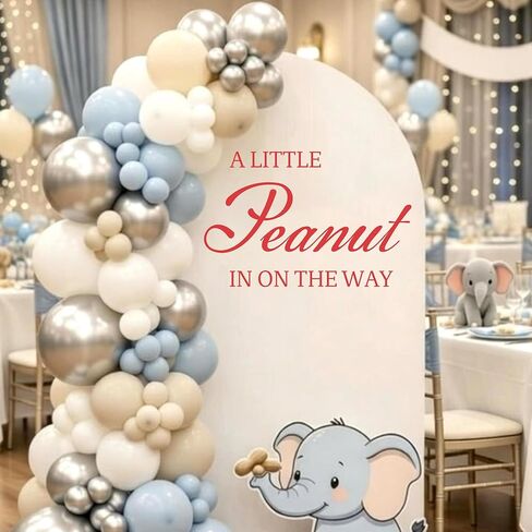 A Little Peanut is On The Way Baby Shower Decal - Elephant Theme Baby Shower Decoration Wall Decal, Gender Reveal Party Decorations Stickers, Peanut Sign Balloon Arch Decor Wall Stickers in Saudi Arabia