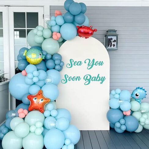ملصق جداري من Raorormi Sea You Soon Baby - ملصق تزيين لحفلات استحمام الطفل بموجة المحيط البحري، ديكور حفلات إعلان حمل الحيوانات تحت الماء تحت البحر in Kuwait