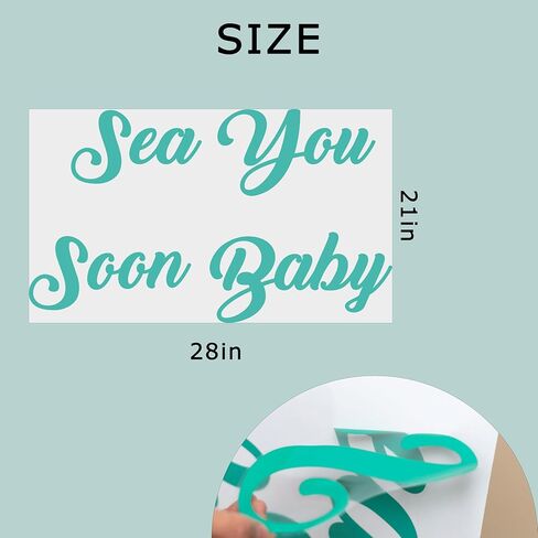 ملصق جداري من Raorormi Sea You Soon Baby - ملصق تزيين لحفلات استحمام الطفل بموجة المحيط البحري، ديكور حفلات إعلان حمل الحيوانات تحت الماء تحت البحر in Kuwait