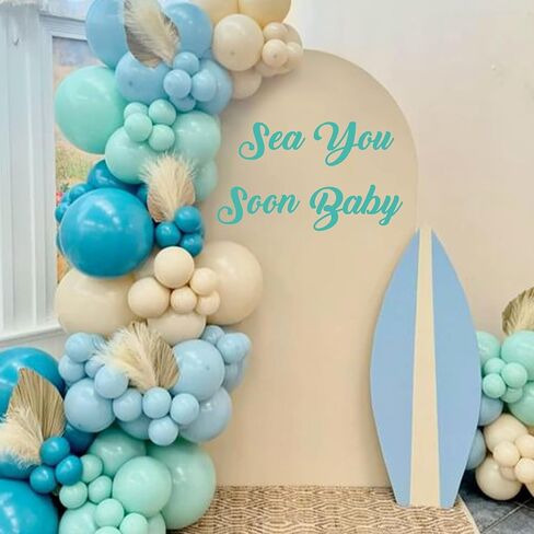 ملصق جداري من Raorormi Sea You Soon Baby - ملصق تزيين لحفلات استحمام الطفل بموجة المحيط البحري، ديكور حفلات إعلان حمل الحيوانات تحت الماء تحت البحر in Kuwait