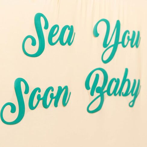 ملصق جداري من Raorormi Sea You Soon Baby - ملصق تزيين لحفلات استحمام الطفل بموجة المحيط البحري، ديكور حفلات إعلان حمل الحيوانات تحت الماء تحت البحر in Kuwait