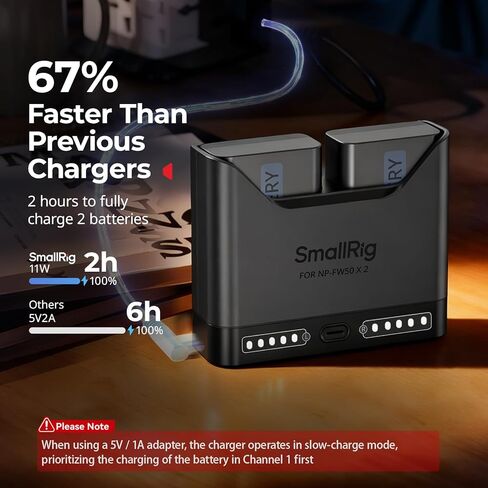 شاحن بطارية SMALLRIG NP-FW50 لسوني وبطارية بديلة USB-C بقدرة 1030 مللي أمبير في الساعة in Kuwait