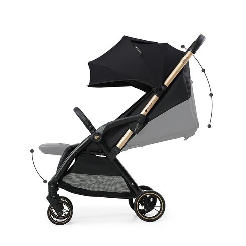 Kinderkraft APINO Lightweight Auto Folding Stroller, Compact Travel Baby Stroller for Newborn to Toddler, Reclining Seat, 5-Point Harness, Black in Saudi Arabia