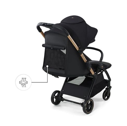 Kinderkraft APINO Lightweight Auto Folding Stroller, Compact Travel Baby Stroller for Newborn to Toddler, Reclining Seat, 5-Point Harness, Black in Saudi Arabia