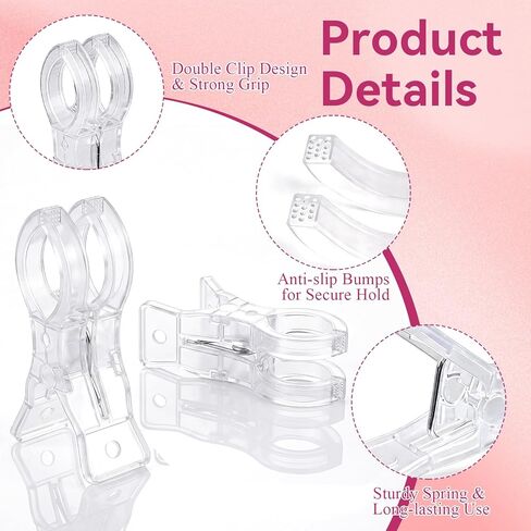 20 Pcs Balloon Arch Clips, 3.5 Inch Clear Balloon Clips with 100 Pcs Long Latex Balloons, Reusable ABS Plastic Transparent Backdrop Spring Clamps for Party Birthday Wedding Garland Decoration in Kuwait
