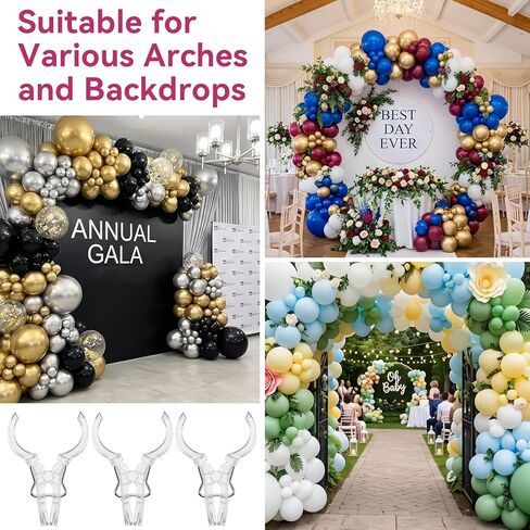 20 Pcs Balloon Arch Clips, 3.5 Inch Clear Balloon Clips with 100 Pcs Long Latex Balloons, Reusable ABS Plastic Transparent Backdrop Spring Clamps for Party Birthday Wedding Garland Decoration in Kuwait