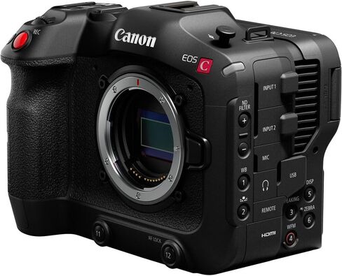 كاميرا Canon EOS C70 السينمائية - كاميرا مدمجة بدقة 4K Super 35 RF مزودة بميزة التركيز البؤري التلقائي ثنائي البكسل و16+ توقف DR ومرشحات ND وC-Log 2 (4507C002) + بطاقة ذاكرة سعة 64 جيجابايت in Kuwait