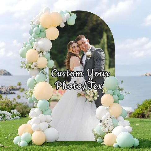 Custom Arch Cover Personalized Arch Backdrop Cover - for Baby Shower Birthday Party Wedding Holiday Graduation Decorations with Photo, 3.9x1.6FT in Saudi Arabia