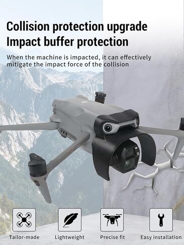 ممتص الصدمات لعدسة جيمبال لـ DJI Air 3S، حافظة واقية لعدسة الكاميرا مضادة للتصادمات، خفيفة الوزن ومضادة للصدمات لملحقات DJI Air 3S (أسود) in Kuwait