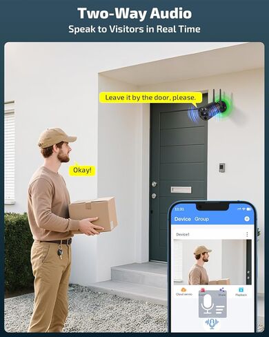 OHWOAI 《4K Ultra HD》Outdoor Wireless Expansion Camera for Security Systems, Home WiFi Video IP Surveillance Cameras in Kuwait