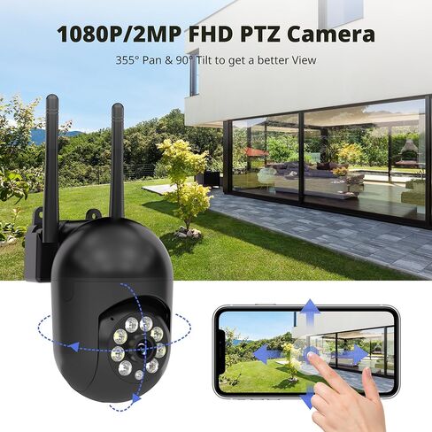 كاميرا مراقبة 1080P 5G WiFi قابلة للإمالة | تغطية 355 درجة | رؤية ليلية | صوت ثنائي الاتجاه | التحكم عن بعد في التطبيق | يعمل بمنفذ USB (بدون بطارية) in Kuwait