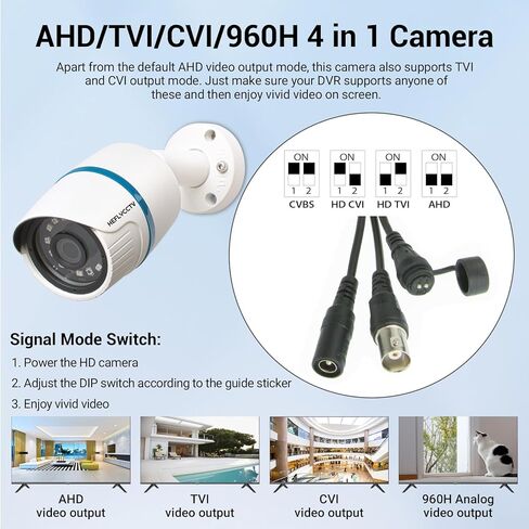 كاميرا مراقبة 1080P رصاصة 4 في 1 TVI/CVI/AHD/CVBS كاميرات مراقبة سلكية تناظرية CCTV عدسة 2MP 2.8 مم IP67 مقاومة للماء بالأشعة تحت الحمراء للرؤية الليلية كاميرا BNC رصاصة هجينة للأماكن الخارجية والداخلية in Kuwait