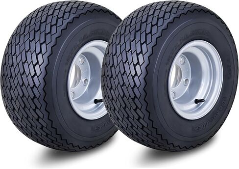 ROADGUIDER Golf Cart Tire Wheel Assembly 18X8.5-8 4-Ply with 4 Lugs on 4" PCD Silver Rim,SET 2 in Saudi Arabia