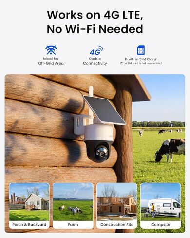 كاميرا أمان خلوية REOLINK 2K 4G LTE لاسلكية في الهواء الطلق + بطاقة SD سعة 128 جيجابايت - عبوتان، 360 درجة PT والتعامل التلقائي، لا تعمل بالطاقة الشمسية WiFi، رؤية ليلية ملونة، كشف ذكي، بطاقة Sim متضمنة، Go PT S Lite+SP in Kuwait