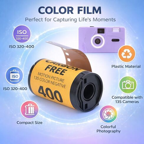 فيلم ألوان الكاميرا ISO 320-400 35 مم حبيبات دقيقة 36 ورقة - خط عرض واسع، دقة عالية، مثالي لـ 135 كاميرا (36 ورقة) in Kuwait
